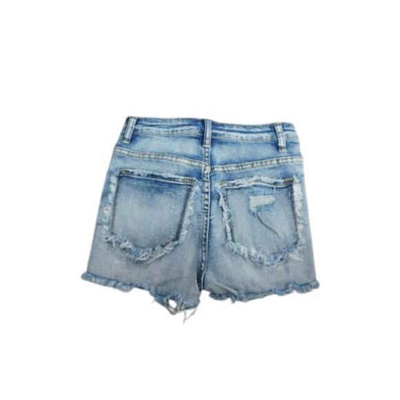 Nature Size S Small Ripped Distressed STRETCH Denim High Rise Jean Shorts - Picture 2 of 2